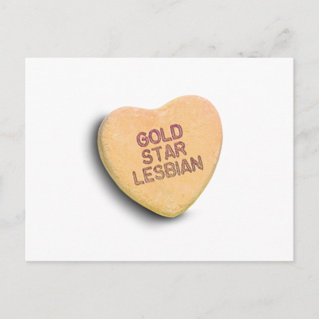GOLD STAR LESBIAN CANDY POSTCARD (Front)