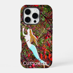 gold star mermaid iPhone 16 pro case