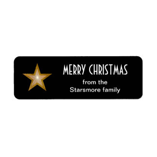 Gold Star 'Merry Christmas' label small black