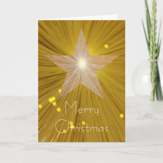 Gold Star 'Merry Christmas' vertical card
