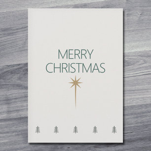 Gold Star Minimalist Christmas Card