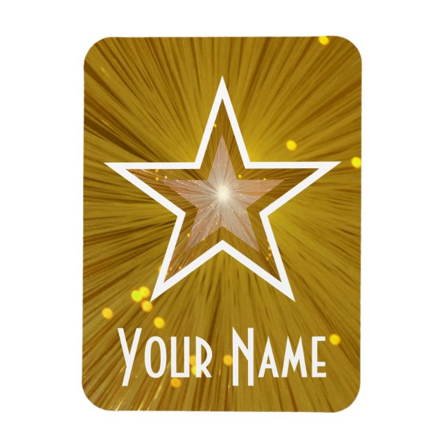 "Gold" Star 'Name' flexible magnet (Vertical)
