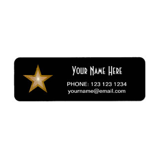 Gold Star 'Name' text label small black