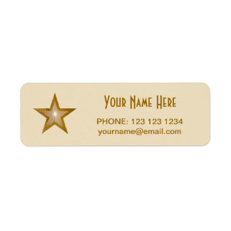 Gold Star 'Name' text label small cream