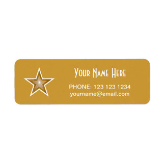 Gold Star 'Name' text label small gold