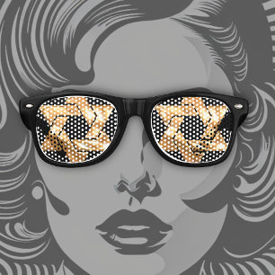 Gold Star of David Bar Mitzvah Retro Sunglasses