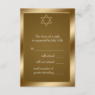 Gold Star of David RSVP Card