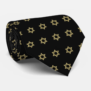 Gold Star Of David Universe Black Tie