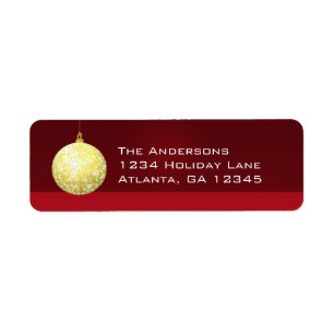Gold Star Ornament  Christmas Labels