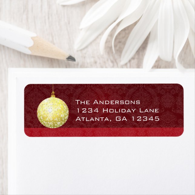 Gold Star Ornament  Christmas Labels (Insitu)