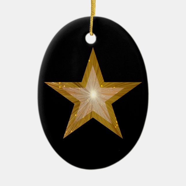 Gold Star ornament oval shape (Front)