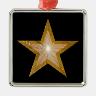 Gold Star ornament square black