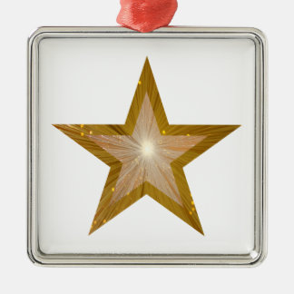 Gold Star ornament square white