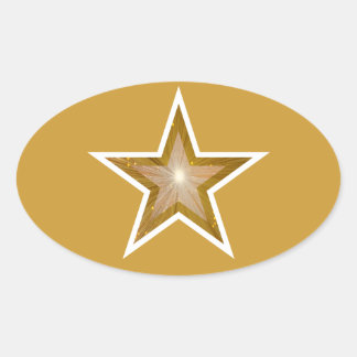 "Gold" Star oval sticker yellow