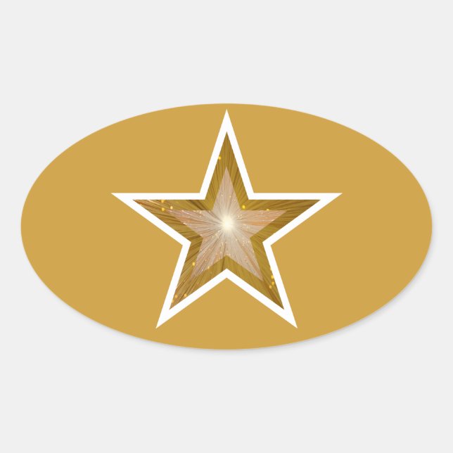 "Gold" Star oval  sticker yellow (Front)