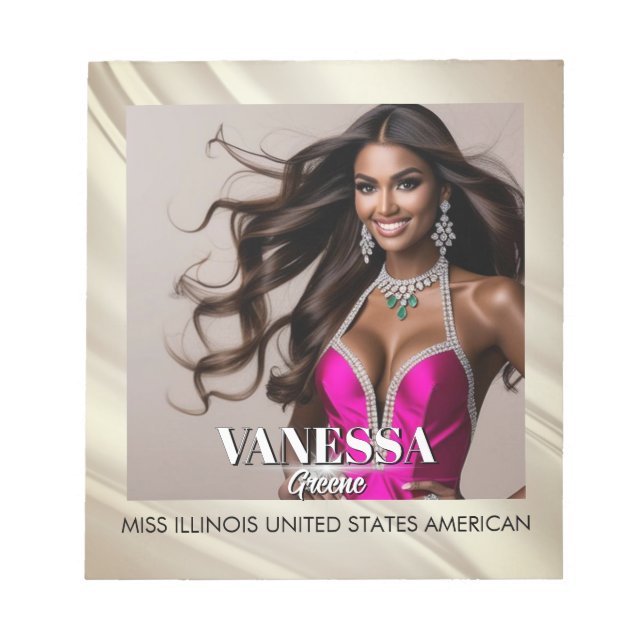 Gold Star Pageant Sunburst Photo Notepad (Front)