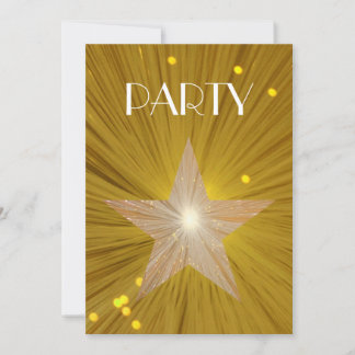 Gold Star 'Party' invitation