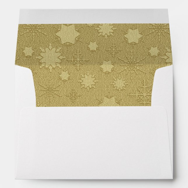 Gold Star Pattern Holiday Greeting Card Envelopes (Back (Bottom))