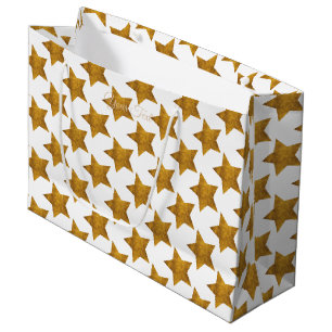 Gold Star Pattern Large Gift Bag