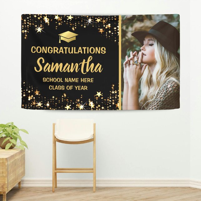 Gold Star Photo 2025 Graduation Party Banner (Creator Uploaded)