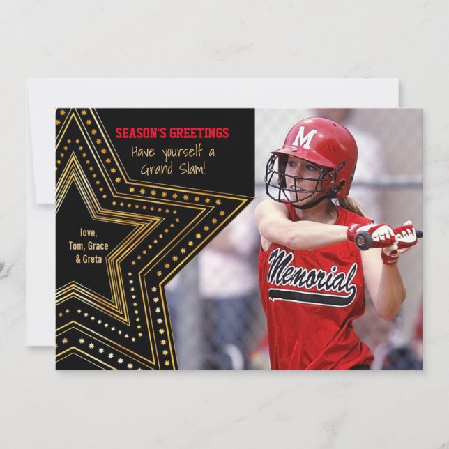 Gold Star Photo Holiday Card (Front)