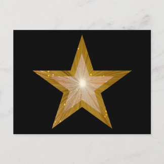 Gold Star postcard black