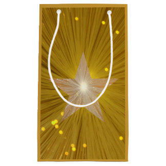 Gold Star print gift bag small