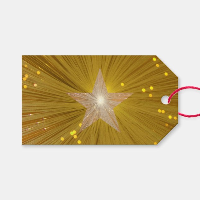 Gold Star print gift tags (Front (Horizontal))