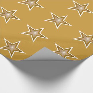 Gold Star print gold wrapping paper
