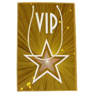 Gold Star print VIP gift bag medium