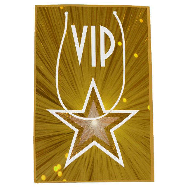 Gold Star print VIP gift bag medium (Front)