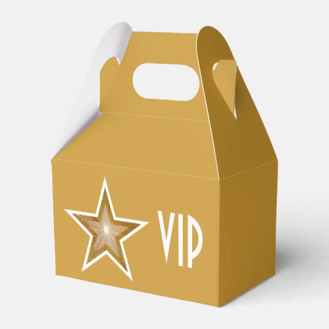 Gold Star print VIP gold favour box (Front Side)