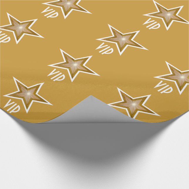 Gold Star print VIP gold Wrapping Paper (Corner)