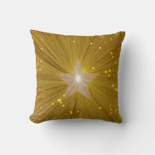 Gold Star printed throw pillow square