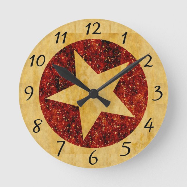 Gold Star Round Clock (Front)