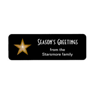 Gold Star 'Season's Greetings' text small black