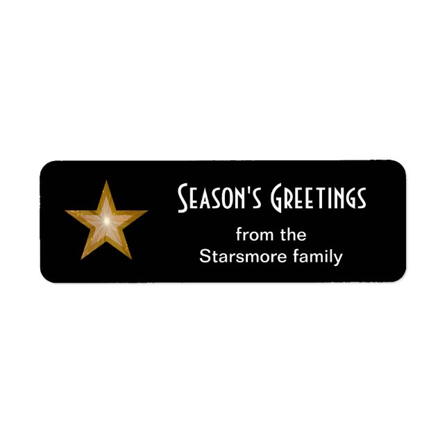 Gold Star 'Season's Greetings' text small black (Front)