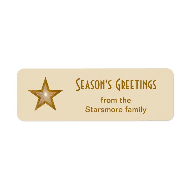 Gold Star 'Season's Greetings' text small cream (Front)