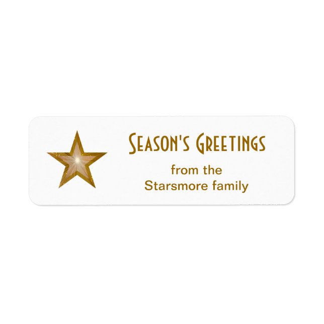 Gold Star 'Season's Greetings' text small white (Front)