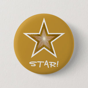 "Gold" Star 'STAR!' button gold