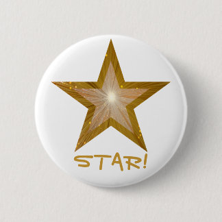 "Gold" Star 'STAR!' button white