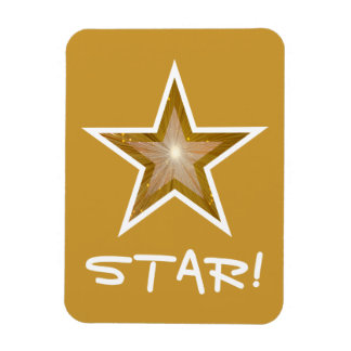 "Gold" Star 'STAR!' flexible magnet gold