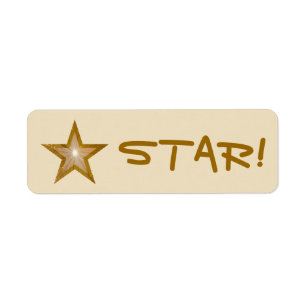 Gold Star "STAR!" label small cream