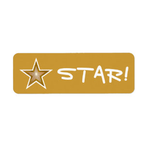 Gold Star "STAR!" label small gold