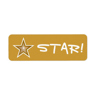 Gold Star "STAR!" label small gold