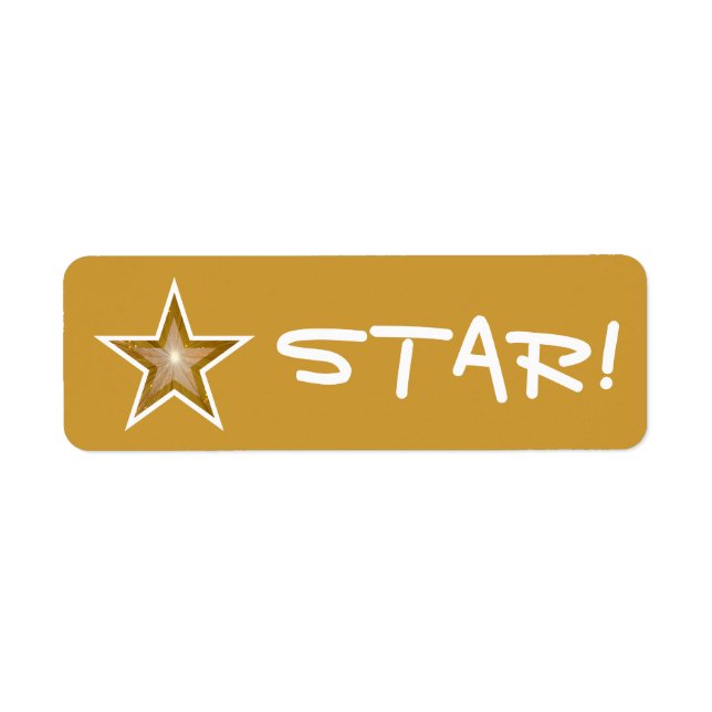 Gold Star "STAR!" label small gold (Front)