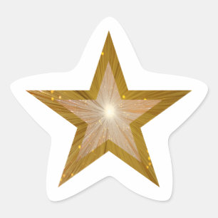 Gold Star star-shape sticker white