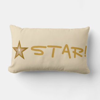 "Gold" Star 'STAR!' throw pillow lumbar cream