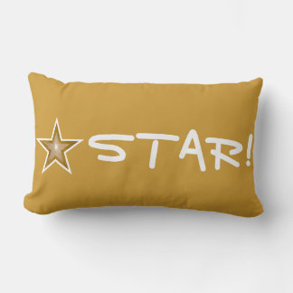 "Gold" Star 'STAR!' throw pillow lumbar gold