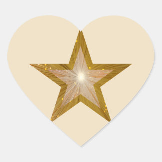 "Gold" Star sticker heart cream